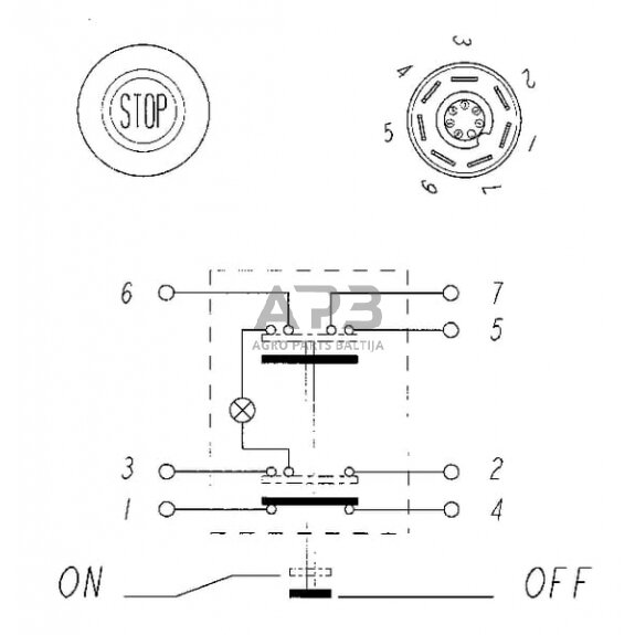 Spaudžiamas jungiklis Pneutron 11100320PN 5