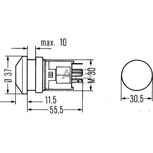 Spaudžiamas jungiklis Hella 12V 6HF003916011 3