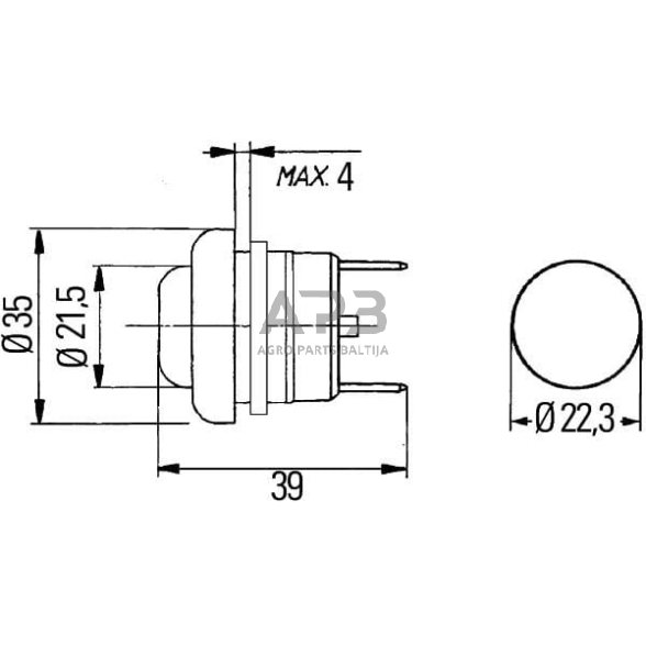 Spaudžiamas jungiklis Hella Ø22.3mm 6JF001571041 3