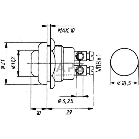 Spaudžiamas jungiklis Hella Ø24mm 6JF001571071 4