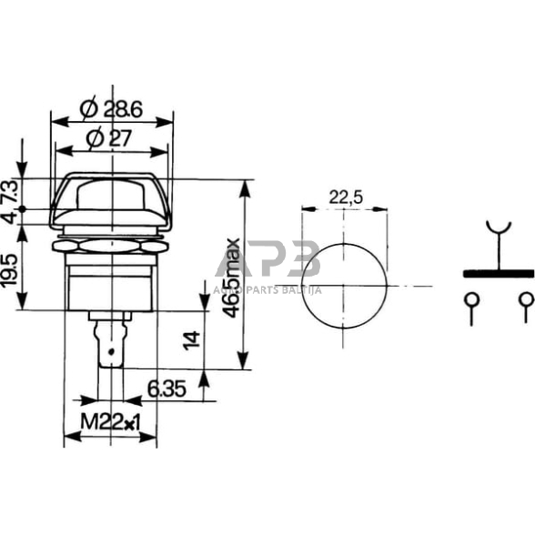 Spaudžiamas jungiklis Pneutron 17153000 1