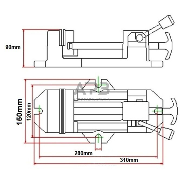 Spaustuvas gręžimo staklėms 100mm (greitas fiksavimas) 5