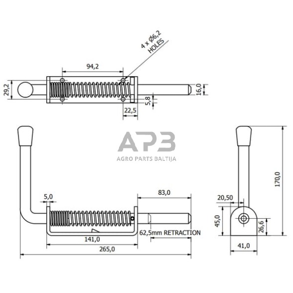 Spyruoklinis varžtas 5/8" TO4205C 2