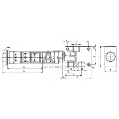 Srauto skirstytuvas 1/2" 50-75 l/min, FPFDS12CB12A12 2