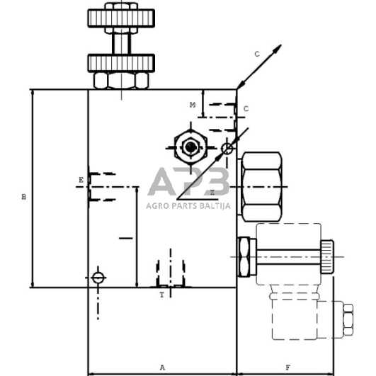 Srauto valdymo vožtuvas 3 krypčių -FPRF 3/8 G VM 210, FPRF38GVM210 2