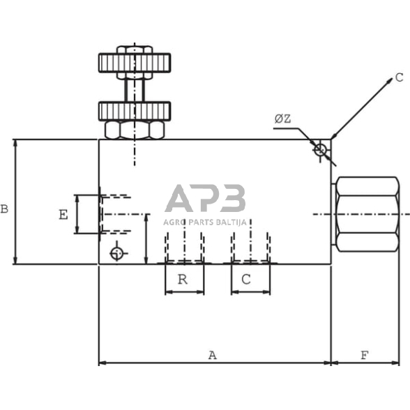 Srauto skirstytuvas 3 krypčių A-06-V 3/8", VPR3EP05001 3