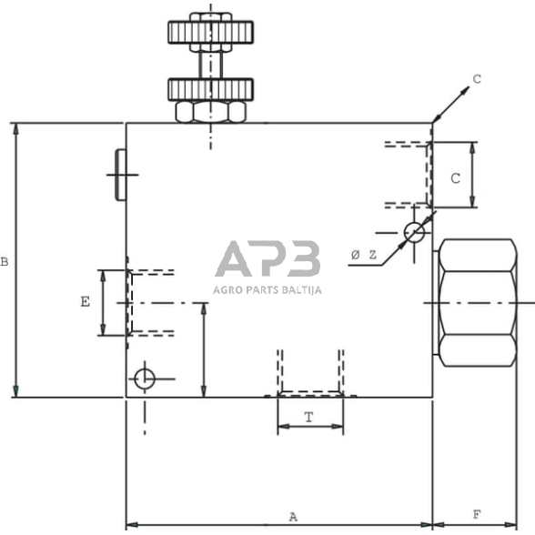 Srauto skirstytuvas 3 krypčių A-08-L 1/2", VPR3ET10002 2