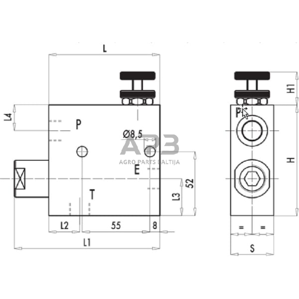 Srauto valdiklis RFP3, G1/2", C056V1120 1