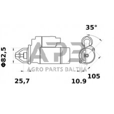 Starteris Mahle 12V, 2.6kW, 9 dantų MS739