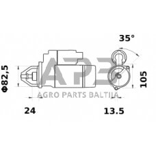 Starteris Mahle 12V, 2.7kW, 10 dantų MS812