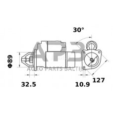 Starteris Mahle 12V, 3.2kW, 10 dantų, CW MS297