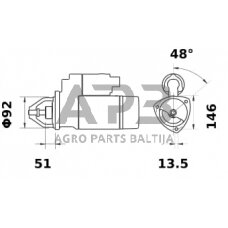 Starteris Mahle 12V, 4.2kW, 10 dantų, CW IS1089