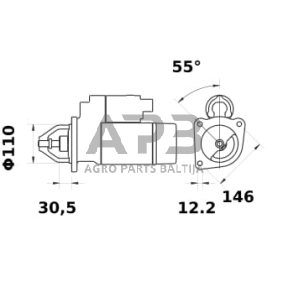 Starteris 12V, 2.6kW, 9T MS78