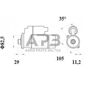 Starteris 12V, 3.6kW MS973