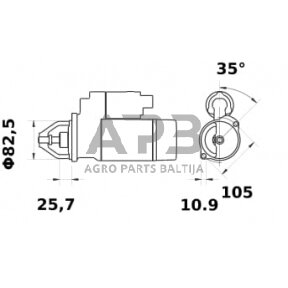 Starteris Mahle 12V, 2.6kW, 9 dantų MS739