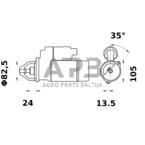 Starteris Mahle 12V, 2.7kW, 10 dantų MS812