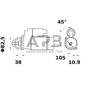 Starteris Mahle 12V, 3.0kW, 11 dantų MS419