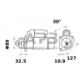 Starteris Mahle 12V, 3.2kW, 10 dantų, CW MS297