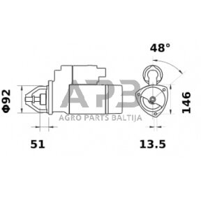 Starteris Mahle 12V, 4.2kW, 10 dantų, CW IS1089