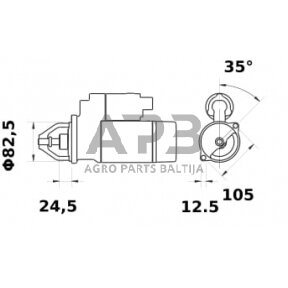 Starteris Mahle 9V, 2.0kW, 9 dantų MS746