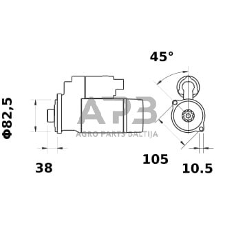 Starteris Mahle 12V, 3.2kW, 10 dantų, CW IS1103 1