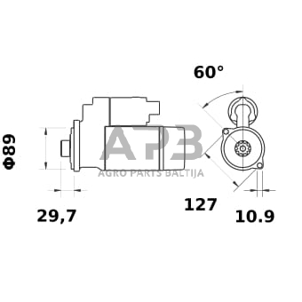 Starteris Mahle 12V, 3.2kW, 9 dantų, CW IS1343 3