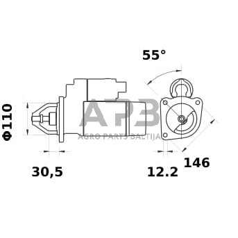 Starteris 12V, 2.6kW, 9T MS78 1