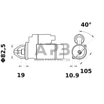 Starteris Mahle 12V, 2.0kW, 9 dantų MS732 1