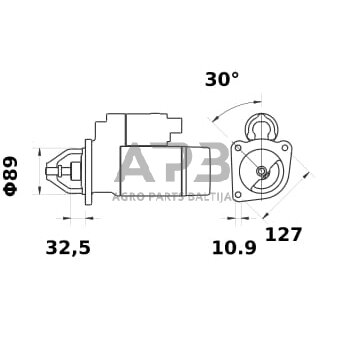 Starteris Mahle 12V, 3.2kW, 10 dantų MS791 1