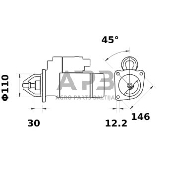 Starteris Mahle 12V, 4.2kW, 9 dantų, CW MS79 3