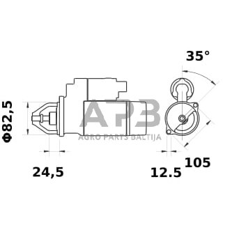 Starteris Mahle 9V, 2.0kW, 9 dantų MS746 1