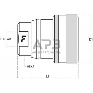 Stabdžių jungtis 1/2" BSP Faster VF012GASF 1