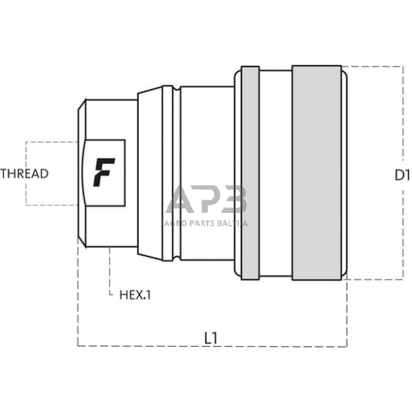 Stabdžių jungtis 1/2" BSP Faster VF012GASF 1