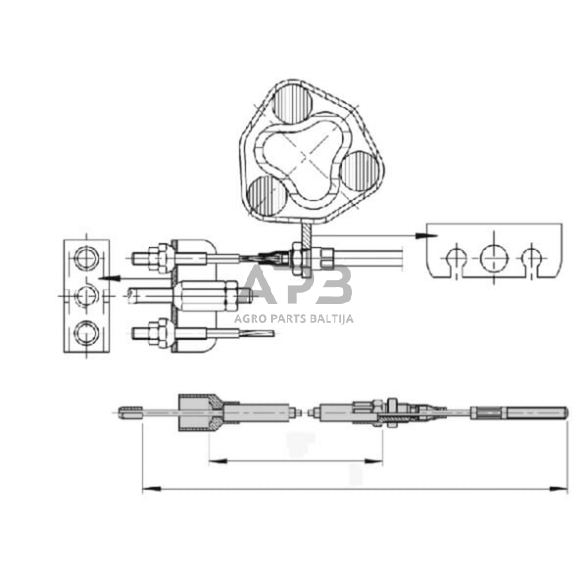 Stabdžių kabelis priekabai AL-KO 1609/1865 24866304 1