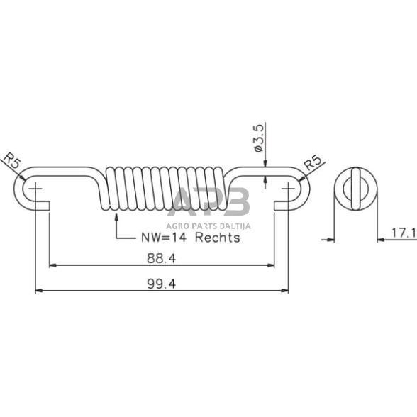 Stabdžių spyruoklė ADR 914M30017RM 1