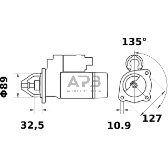 Starteris 12V 3.2kW MS222 1