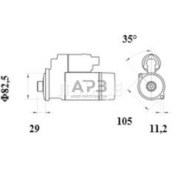 Starteris 12V, 3.6kW MS973 1