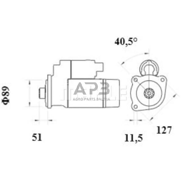 Starteris 12V 4.0kW MS974 1