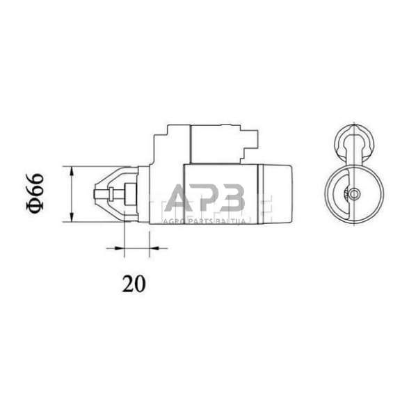 Starteris Mahle 12V, 1kW, 9 dantų, CW MS436 1