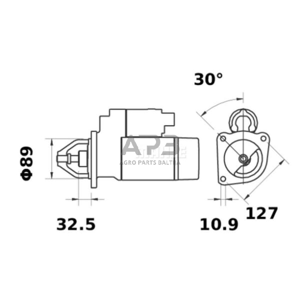 Starteris Mahle 12V, 3.2kW, 10 dantų, CW MS297 1