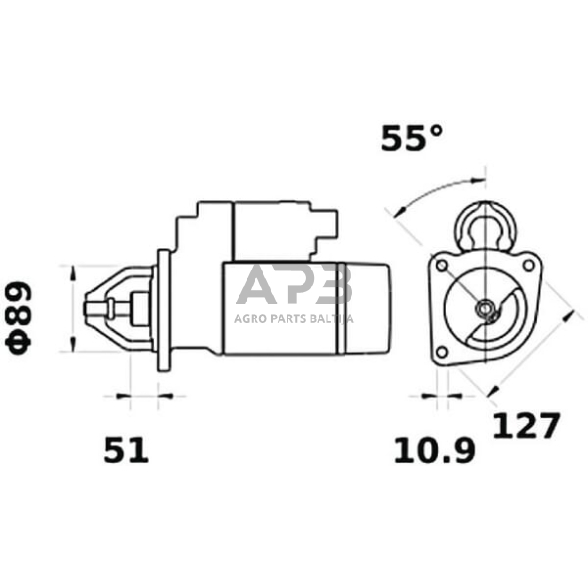 Starteris Mahle 12V, 4.2kW, 10 dantų, CW IS1157 2