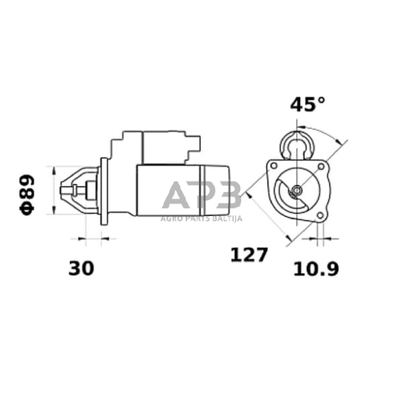 Starteris Mahle 12V, 4.2kW, 10 dantų, CW IS1376 3