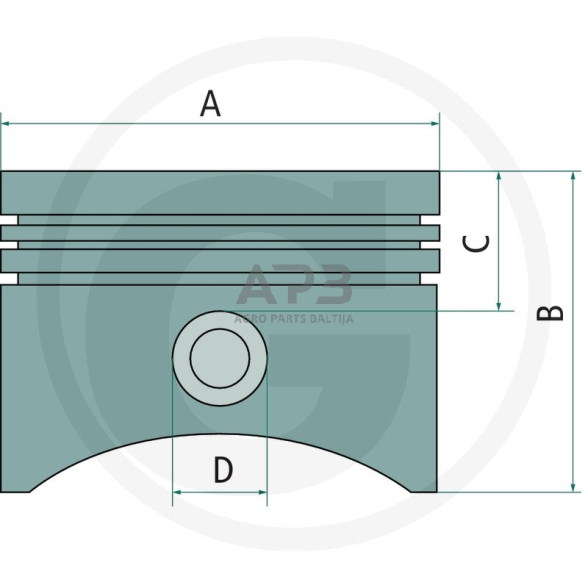 Stūmoklio komplektas BRIGGS & STRATTON išmatavimai cilindro mm 87,00 (standartinis) kaištis 20,30 x 39,40 mm nuo 10AG iki 14AG 597230, 595053, 797015, 797009, 796155, 698767 1