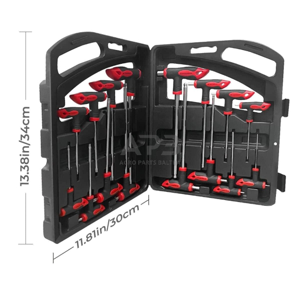 T-tipo šešiakampių raktų rinkinys TORX ir HEX (apvalia galvute) 16vnt. 4