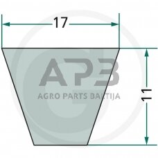 Trapecinis diržas B158 17x4000mm Li, 17x4069mm La