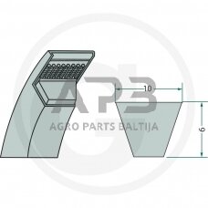 Trapecinis diržas Z17 10x450mm Li, 10x488mm La