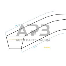 Trapecinis eigos diržas Castel Garden RASER 484TR, T 484TR, T 484 TR-E Z30 10x765mm Li, 10,00x803mm La