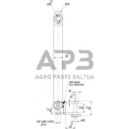 Traktoriaus prikabinimo trikampis su kabliu 977,00 mm TL150892 2