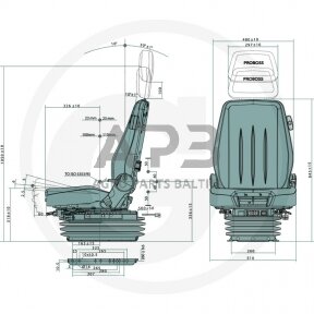 Traktoriaus sėdynė PROBOSS BS2510 12V