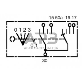 Traktoriaus užvedimo spynelė Bosch 0-1-2-3, 0342315001